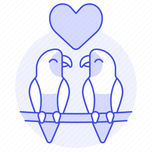 Animal, birds, branch, fauna, heart, love, parrots icon - Download on Iconfinder
