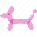 airy, animals, balloons, birthday, color, dachshund, pink 