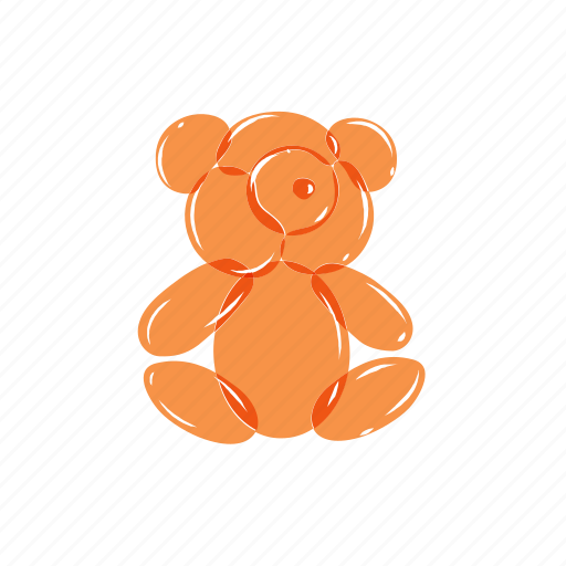 Airy, animals, balloons, bear, birthday, orange icon - Download on Iconfinder