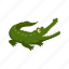 alligator, animal, crocodile, character, comic, green, predator 
