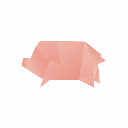 Animals, classic, domestic, origami, paper, pig icon - Download on Iconfinder