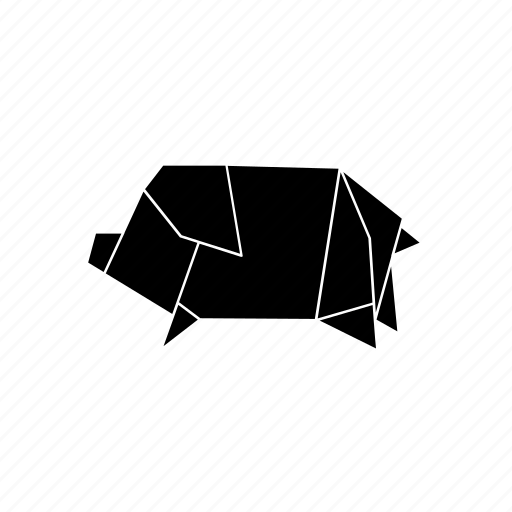 Animals, domestic, meat, origami, pig icon - Download on Iconfinder