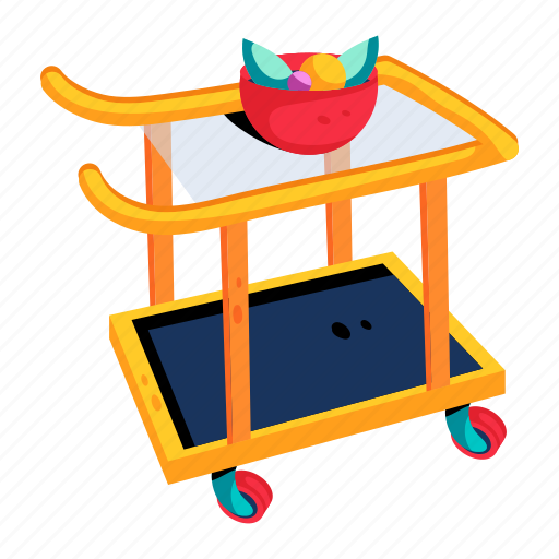 Service trolley, room service, room trolley, food trolley, hotel cart icon - Download on Iconfinder