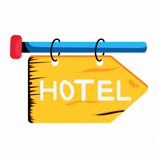 Hanging board, wooden board, hotel board, hotel sign, hanging signage icon - Download on Iconfinder