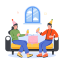 people celebrating, celebration icons, party icons, cultural events, home gatherings 