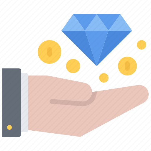 Diamond, hand, money, support, pawnshop, antiques, shop icon - Download on Iconfinder