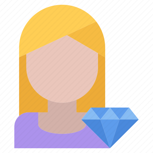 Woman, diamond, seller, pawnshop, antiques, shop icon - Download on Iconfinder