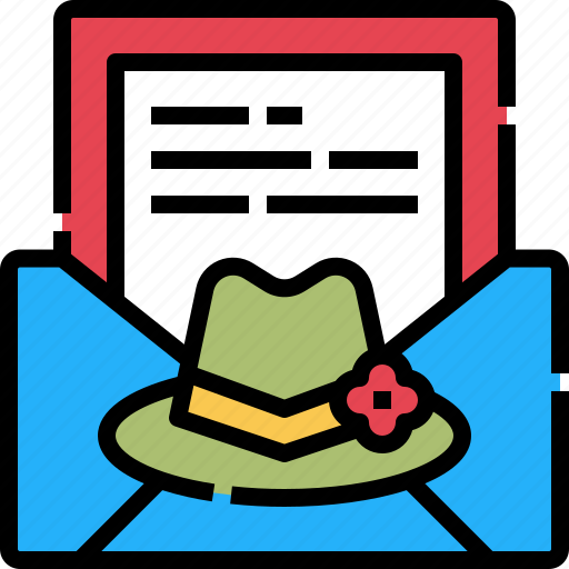 Letter, invitation, mail, anzac, hat, anzac day icon - Download on Iconfinder