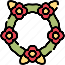wreath, poppy, flower, floral