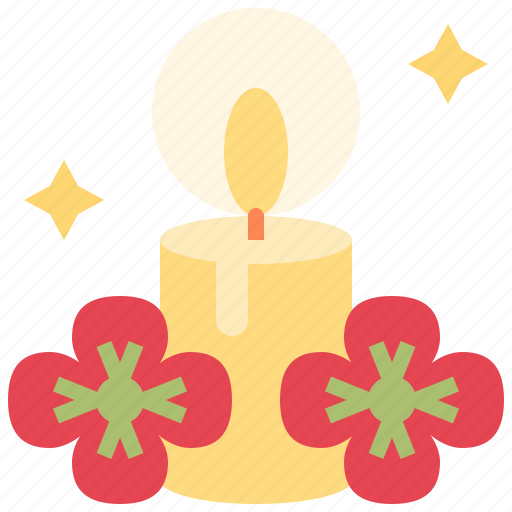 Candle, poppy, light, pray, decoration, lamp icon - Download on Iconfinder