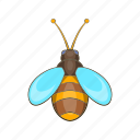 bee, cartoon, fly, honey, insect, sign, yellow