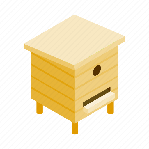 Bee, beehive, box, hive, isometric, wood, wooden icon - Download on Iconfinder