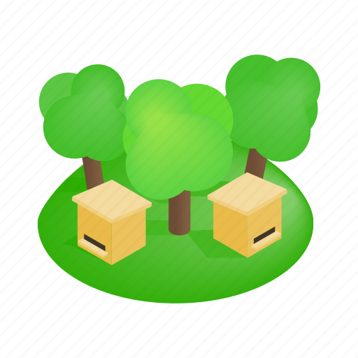 Bee, beehive, box, hive, isometric, wood, wooden icon - Download on Iconfinder