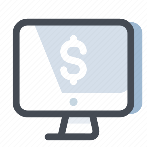 Dollar, economy, money, device, laptop, online payment, transaction icon - Download on Iconfinder