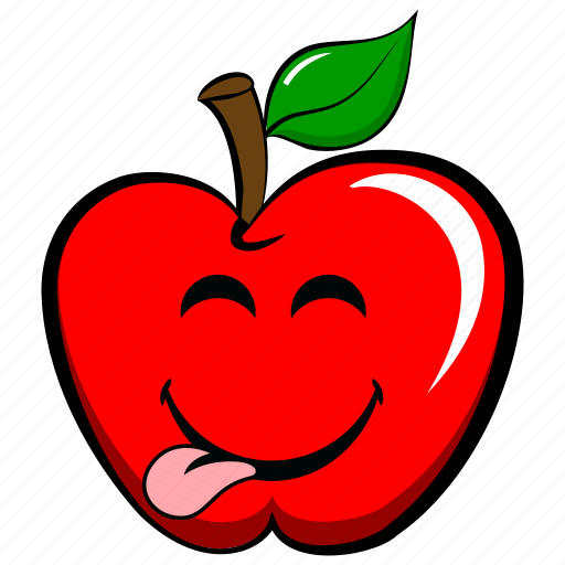 Apple, cheerful, emoji, emoticon, funny, joyful, tongue icon - Download on  Iconfinder