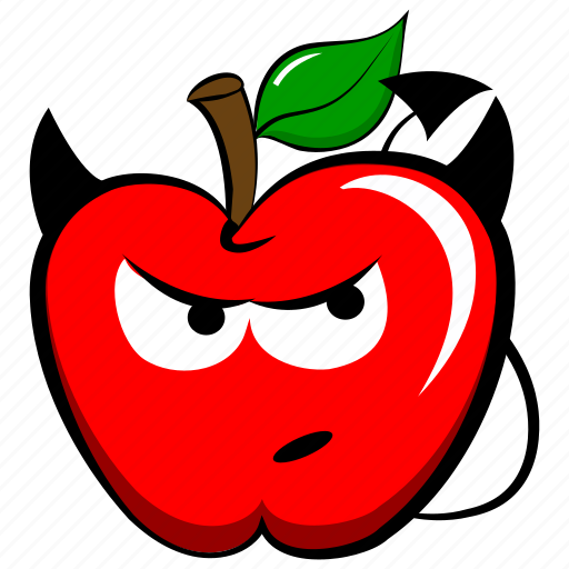 Angry, apple, bad, devil, emoji, emoticon, furious icon - Download on Iconfinder