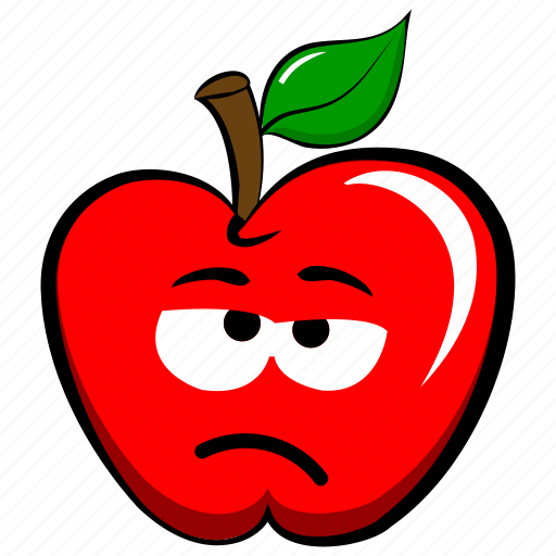 Apple, bored, emoji, emoticon, serious, snooty icon - Download on Iconfinder