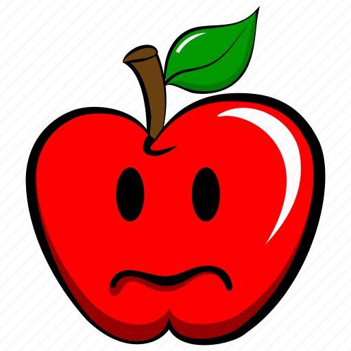 Apple, emoji, emoticon, sad, sorrowful, upset icon - Download on Iconfinder