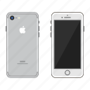 apple, iphone, mobile, phone, silver, smartphone