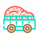 apple, wagon, delivery, red, food, green