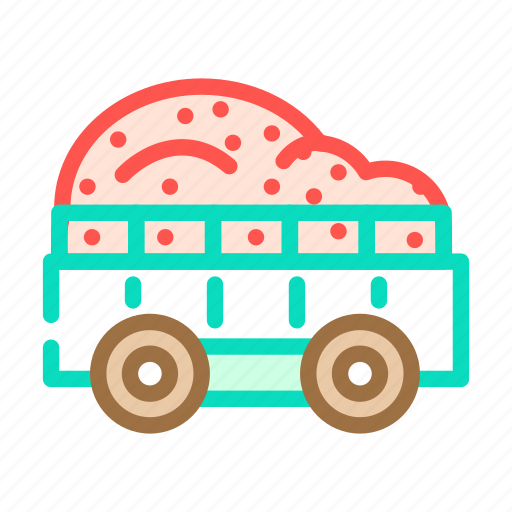 Apple, wagon, delivery, red, food, green icon - Download on Iconfinder