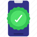 approved, badge, mobile, phone, approve