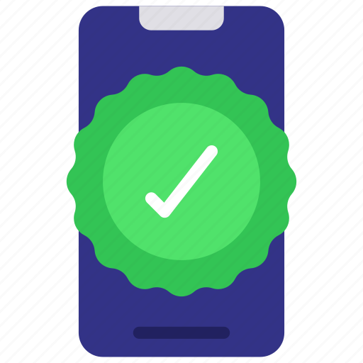 Approved, badge, mobile, phone, approve icon - Download on Iconfinder