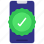 approved, badge, mobile, phone, approve 