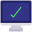 approved, computer, computing, device, tick 