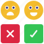 emoji, yes, or, no, happy 