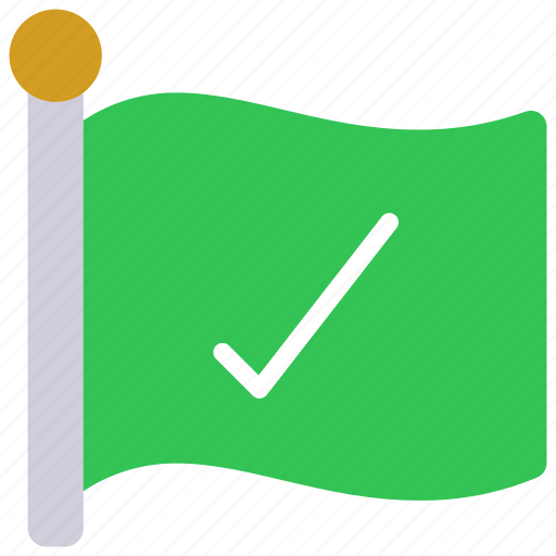 Tick, flag, goal, milestone, complete icon - Download on Iconfinder