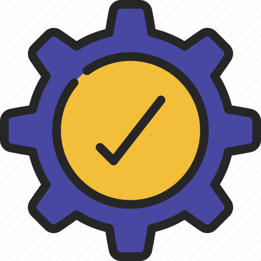 Approved, cog, settings, changed, complete icon - Download on Iconfinder