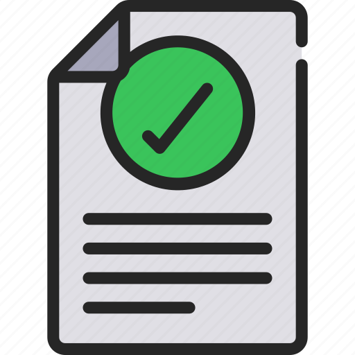 Approved, document, documents, file, tick icon - Download on Iconfinder