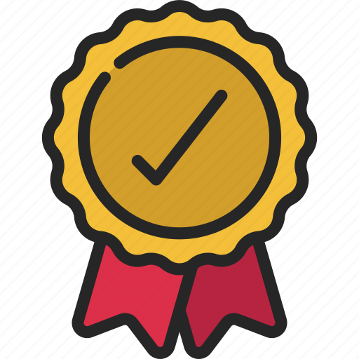 Approved, ribbon, tick, award, badge icon - Download on Iconfinder