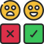 emoji, yes, or, no, happy 