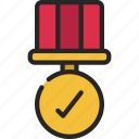 tick, medal, medallion, approve, check, award