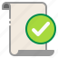accept, approve, check mark, confirm, document, file, page 