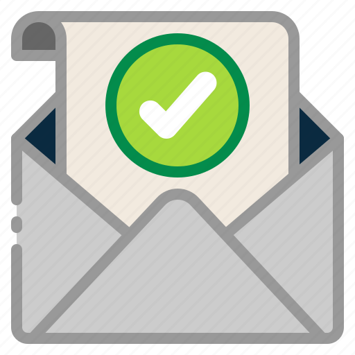 Accept, approve, check mark, confirm, envelope, mail, message icon - Download on Iconfinder