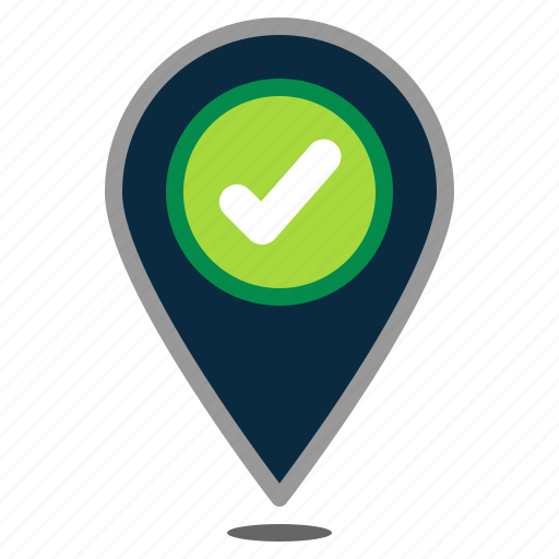 Accept, approve, check mark, confirm, location, pin, pointer icon - Download on Iconfinder