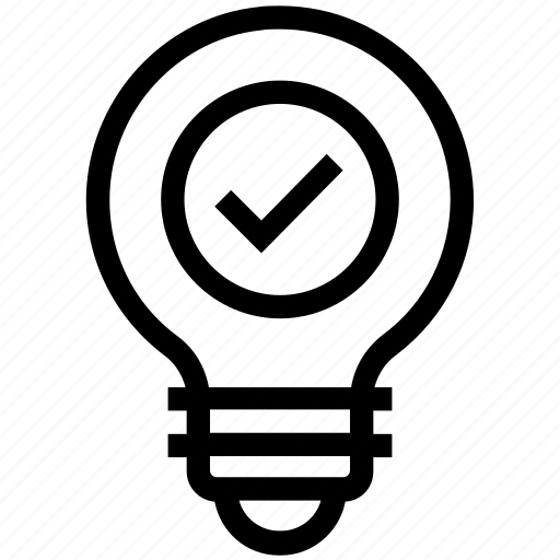 Approved, bulb light, check mark, idea, innovation, inspiration, tick icon - Download on Iconfinder