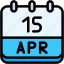 calendar, april, fifteen, date, monthly, time, and, month, schedule 