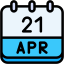 calendar, april, twenty, one, date, monthly, time, month, schedule 