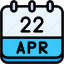 calendar, april, twenty, two, date, monthly, time, month, schedule 
