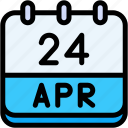 calendar, april, twenty, four, date, monthly, time, month, schedule