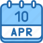 calendar, april, ten, date, monthly, time, and, month, schedule 