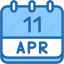 calendar, april, eleven, date, monthly, time, and, month, schedule 