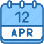 calendar, april, twelve, date, monthly, time, and, month, schedule 