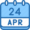 calendar, april, twenty, four, date, monthly, time, and, month, schedule