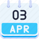 calendar, april, three, 3, date, monthly, time, month, schedule