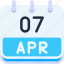 calendar, april, seven, date, monthly, time, and, month, schedule 